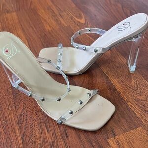 Transparent Studded Heels